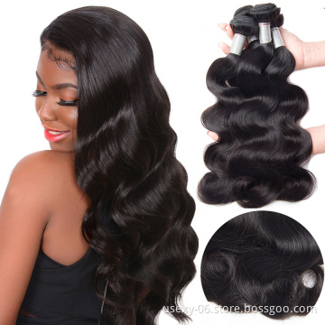 10A Grade Body Wave No Shedding No Tangling Hair Bundle With Closure,3 Bundles of Brazilian Human Hair Bundle With Closure